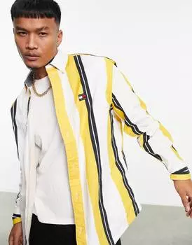 Белая рубашка в яркую полоску Tommy Jeans