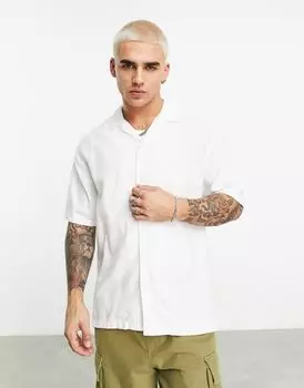 Белая рубашка в стиле рустик Bershka