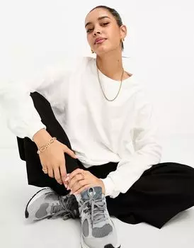 Белая свободная толстовка с круглым вырезом River Island