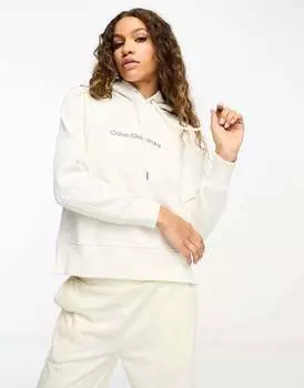 Белая толстовка с архивным монологом Calvin Klein Jeans