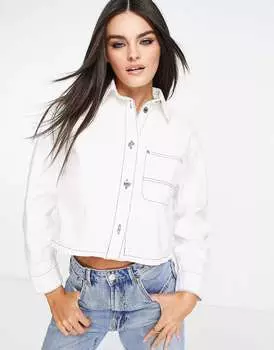 Белая укороченная рубашка ASOS Carpenter