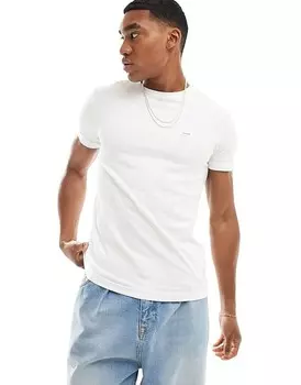 Белая узкая эластичная футболка Calvin Klein