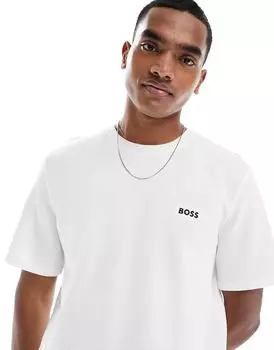 Белая вафельная футболка Boss Bodywear