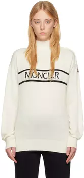 Белая водолазка вязки интарсия Moncler