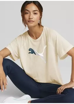 Белая женская футболка с круглым вырезом Puma