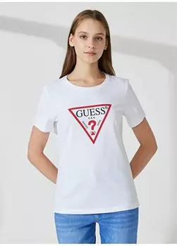Белая женская футболка с круглым вырезом W1YI1BI3Z14G011 Guess, белый