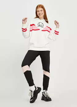 Белая женская толстовка с капюшоном с цветными блоками Ellesse