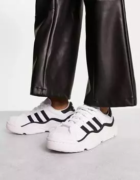 Бело-черные кроссовки adidas Originals Superstar Millencon на толстой подошве
