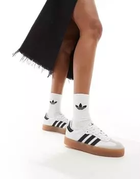 Бело-черные кроссовки adidas Sambae