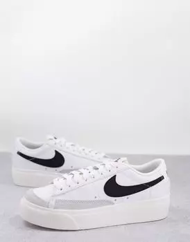 Бело-черные кроссовки Nike Blazer Low Platform