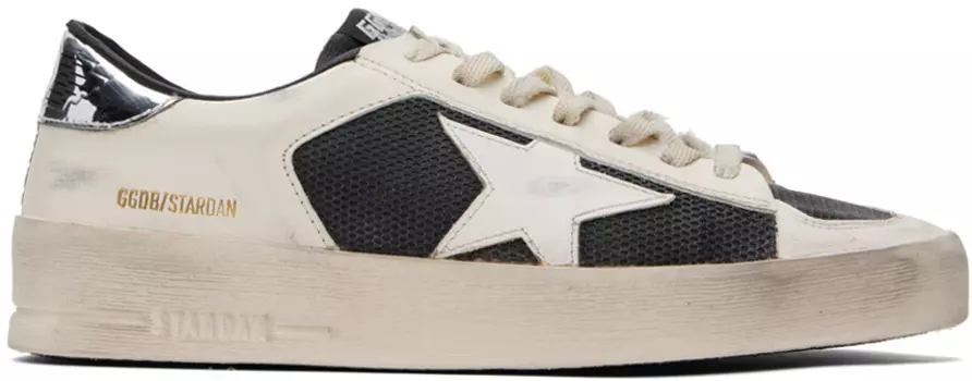 Бело-черные кроссовки Stardan Golden Goose, цвет White/Black/Silver