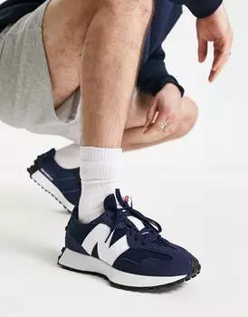 Бело-голубые кроссовки New Balance 327