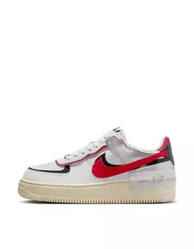 Бело-красные кроссовки Nike Air Force 1 Shadow