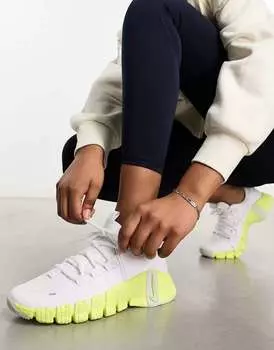 Бело-лаймовые кроссовки Nike Free Metcon 5