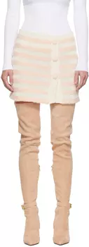 Бело-розовая юбка в полоску Balmain