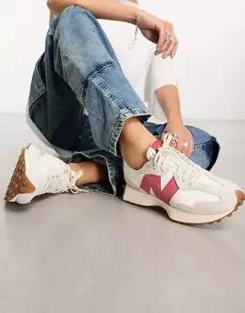 Бело-розовые кроссовки New Balance 327