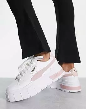 Бело-розовые кроссовки Puma Mayze Stack