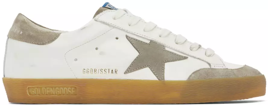 Бело-серо-серые классические кроссовки Golden Goose Super-Star