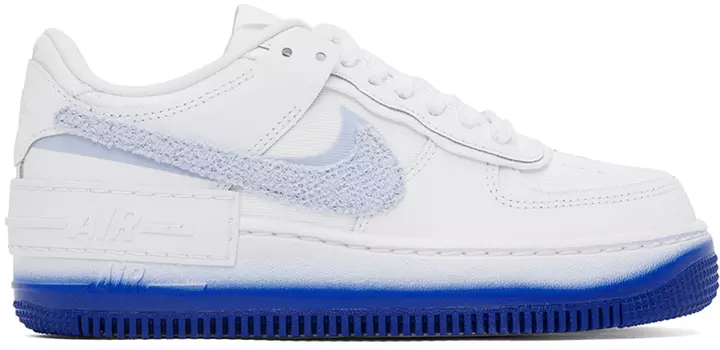 Бело-синие кроссовки Nike Air Force 1 Shadow