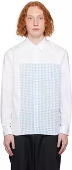 Бело-синяя рубашка в клетку Comme des Garons