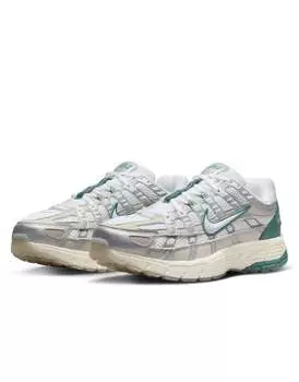Бело-темно-зеленые кроссовки Nike P-6000 PRM