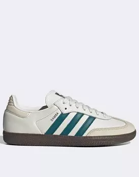Бело-зеленые кроссовки adidas Originals Samba OG