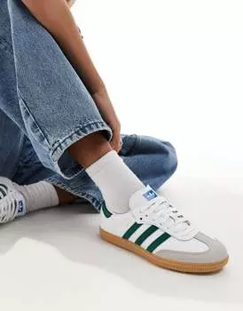 Бело-зеленые кроссовки adidas Samba OG