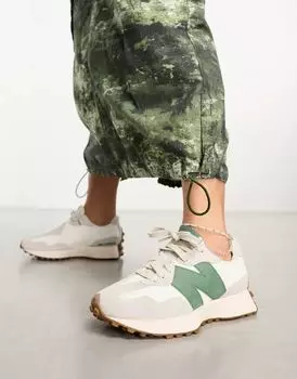 Кроссовки New Balance 327, белый/серый/зеленый