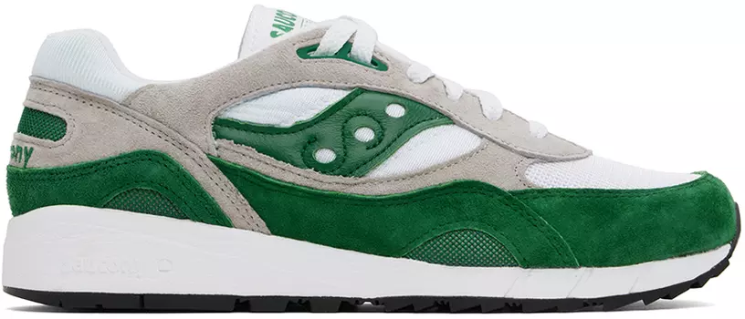 Бело-зеленые кроссовки Shadow 6000 Saucony