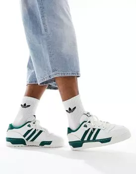 Бело-зеленые низкие кроссовки adidas Rivalry
