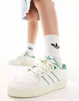 Бело-зеленые низкие кроссовки adidas Rivalry