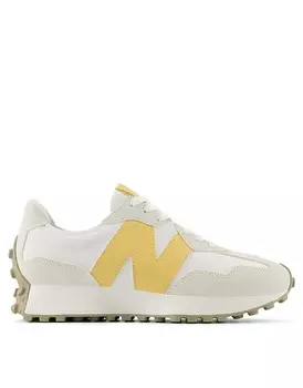 Бело-желтые кроссовки New Balance 327