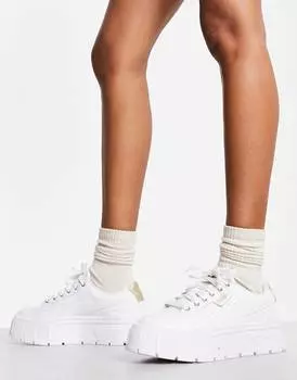 Бело-золотые кроссовки Puma Mayze Stack
