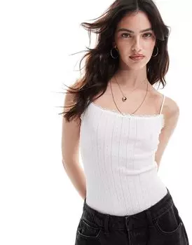 Белое боди с бантом Pull&Bear