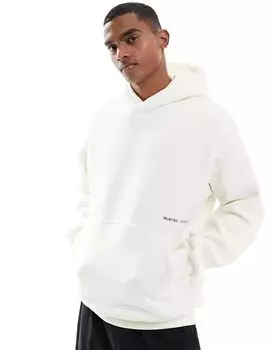 Белое худи свободного кроя Selected Homme