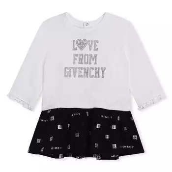 Белое платье с длинными рукавами Givenchy, белый