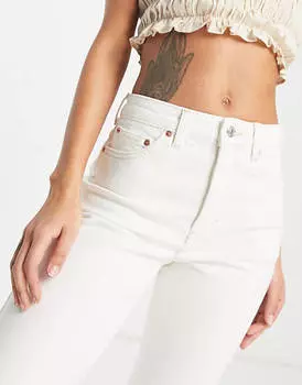 Белоснежные прямые джинсы со средней посадкой Topshop