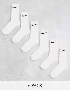 Белые 6 пар носков Nike Training Everyday Cushioned