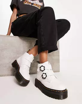 Белые ботинки с цветочным принтом Dr Martens Devon