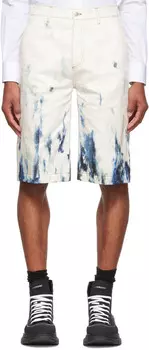 Белые джинсовые шорты Alexander McQueen