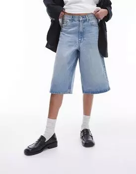 Белые джинсовые шорты Topshop