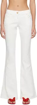Белые джинсы прямого кроя Blumarine