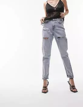 Белые джинсы Topshop Sofia rip Mom