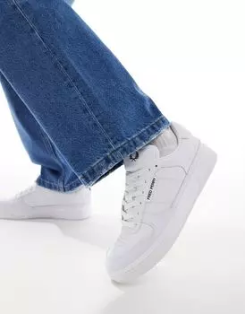 Белые фактурные кожаные кроссовки Fred Perry B300