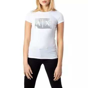 Белые хлопковые топ и футболка Armani Exchange