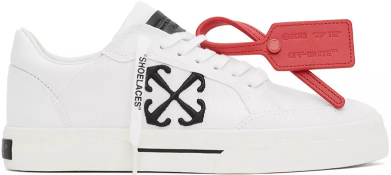 Белые холщовые вулканизированные кроссовки Off-White