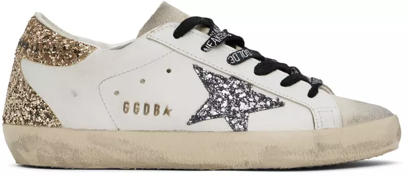 Белые и бежевые кроссовки Super-Star Classic Golden Goose