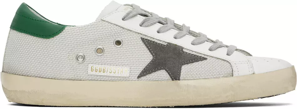 Белые и серебристые кроссовки Super-Star Golden Goose