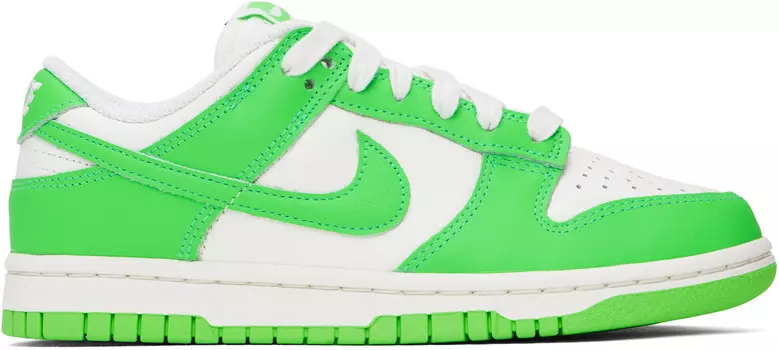 Белые и зеленые кроссовки Dunk Low Nike, Sea glass/Summit white/Green Strike