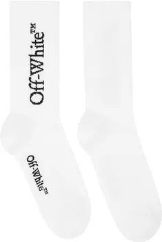 Белые книжные носки средней высоты Off-White